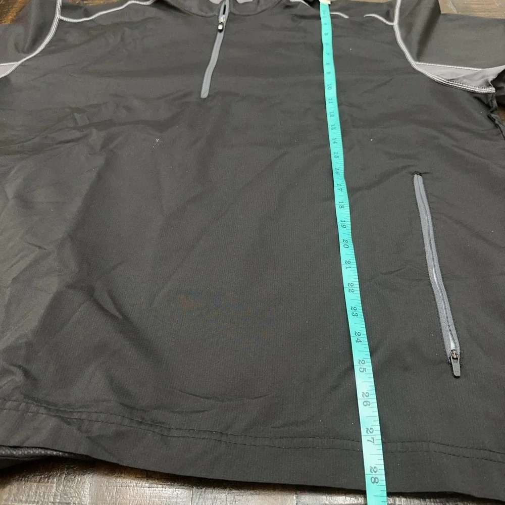 FootJoy Jacket Mens 2XL Black 1/2 Zip Windbreaker Golf Lined Pullover Adjustable